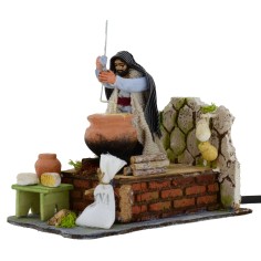Polentaio in movimento 8 cm Mondo Presepi