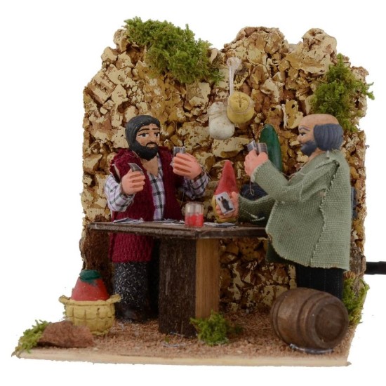 Jugadores de cartas con movimiento doble 8 cm Mundo Pesebres