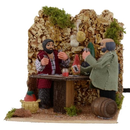 Jugadores de cartas con movimiento doble 8 cm Mundo Pesebres