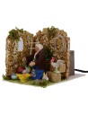 Contadina con galline movimento 8 cm Mondo Presepi