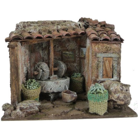 Ambientación de un molino de aceite para belén de