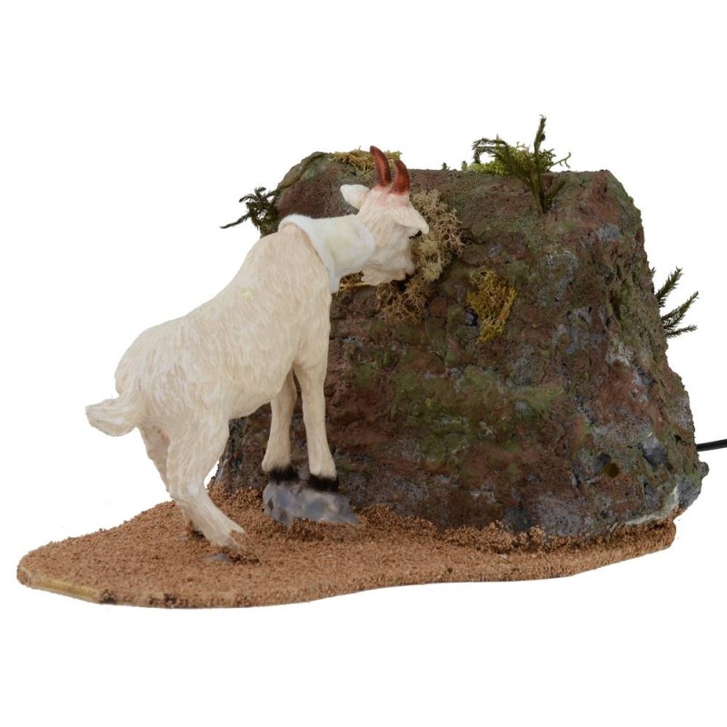White goat eating series 30 cm in motion for statues of 30 cm