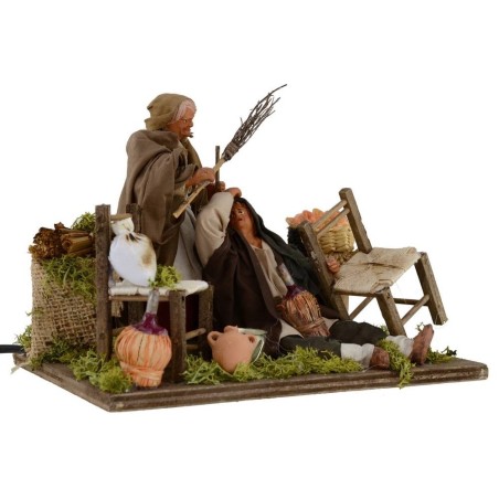 Mujer que golpea al marido borracho en movimiento serie 15 cm