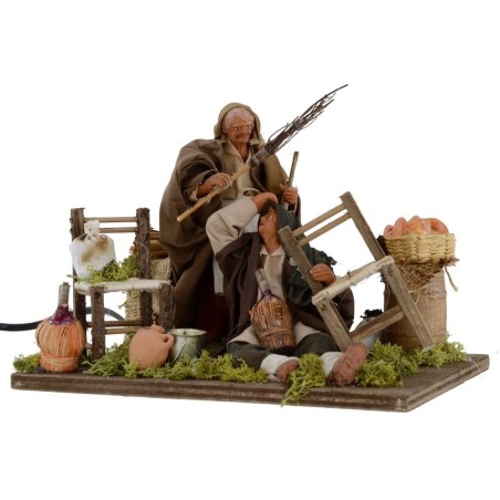 Donna che percuote il marito beone in movimento serie 15 cm