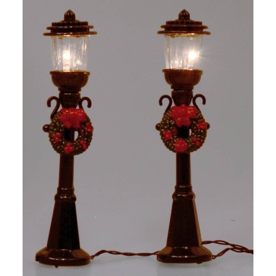 Juego de dos faroles para pesebre con luz a pilas de 2,5x11,5