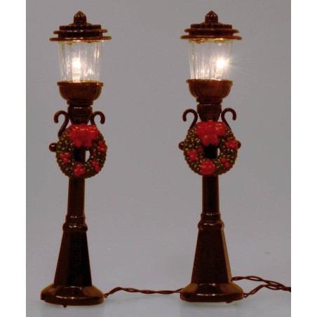 Juego de dos faroles para pesebre con luz a pilas de 2,5x11,5