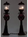 Conjunto de dos faroles para Belén con luz a pilas de 2,5x11,5 cm.