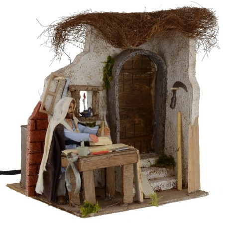 Carpintero oriental en movimiento 10 cm Mundo Pesebres