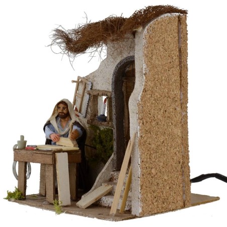 Falegname orientale in movimento 10 cm Mondo Presepi