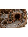 Full presepe of statues Landi cm 52x55x48 h with waterfall