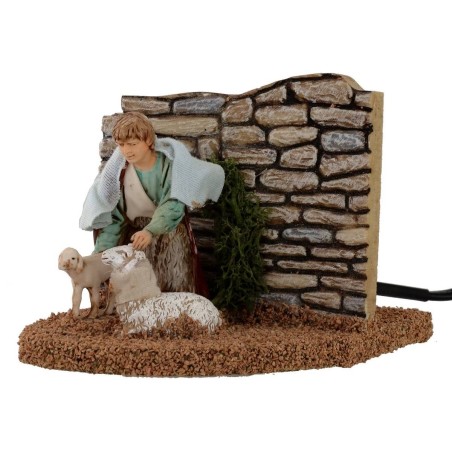 Pastore chino che accarezza la pecora doppio movimento serie 10