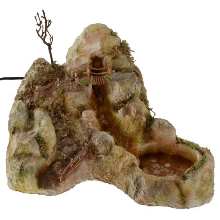 Ruscello con lago funzionante, sentiero e ponte cm 37x28x22,5 h