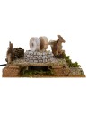 Macina con asino in movimento 20x14x10h cm Mondo Presepi