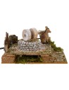 Molino con burro en movimiento 20x14x10h cm Mondo Presepi