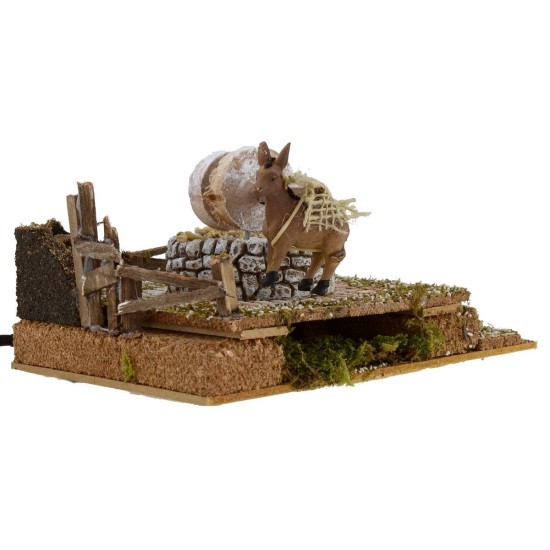 Macina with donkey in motion 20x14x10h cm