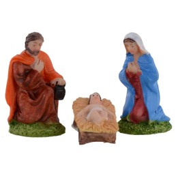 Natività 3 pezzi in resina serie 6 cm per Presepe