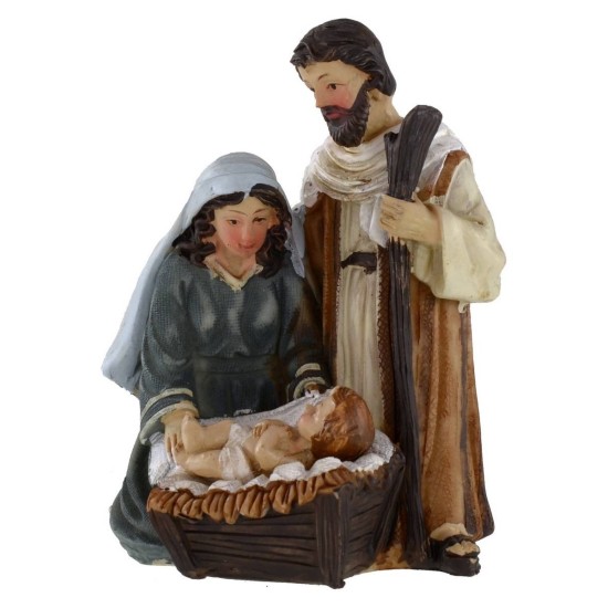 Natividad en bloque único de resina cm 8x6 serie 12 cm para