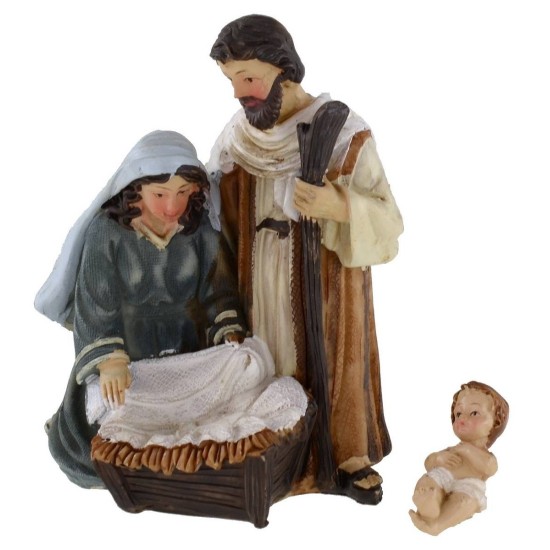 Natività in blocco unico in resina cm 8x6 serie 12 cm per