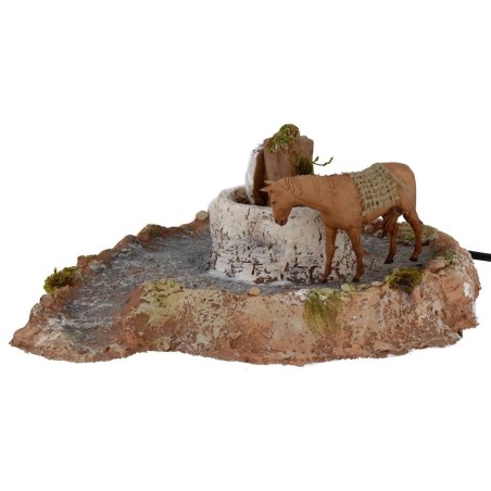Molino de resina con caballo en movimiento 20x22,5x9 h cm