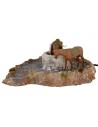 Grinding in resin with horse in motion 20x22, 5x9 h cm