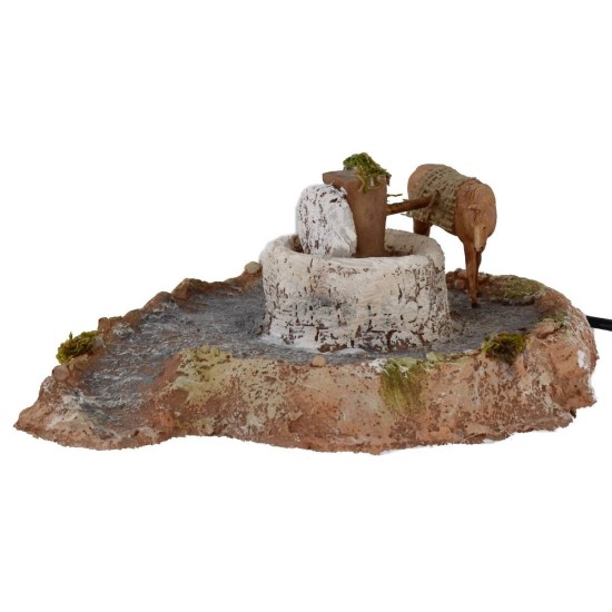 Molino de resina con caballo en movimiento 20x22,5x9 h cm