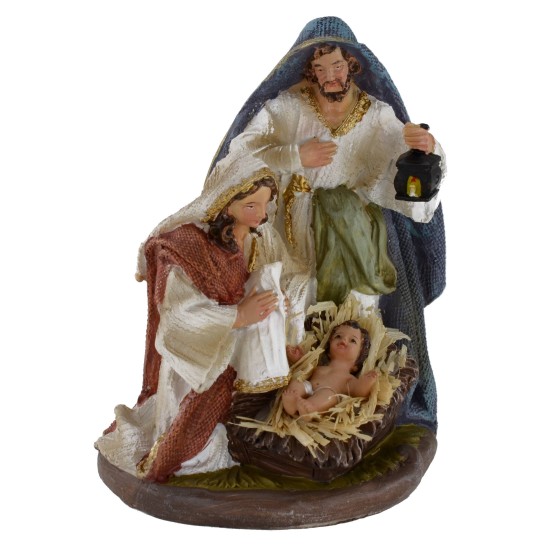 Natividad en resina de 13,5 cm de altura. Belén Mundo Pesebres.