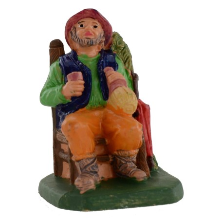 Bevitore seduto serie 6 cm in pvc Mondo Presepi