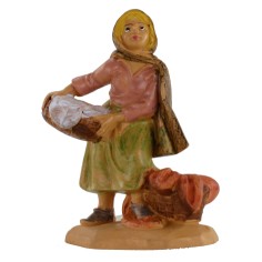 Lavandaia con ceste di panni serie da 6 cm in pvc lux Mondo