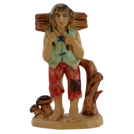 Boscaiolo con fascina di legna sulle spalle serie da 6 cm in