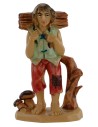 Leñador con haz de leña sobre los hombros serie de 6 cm en pvc