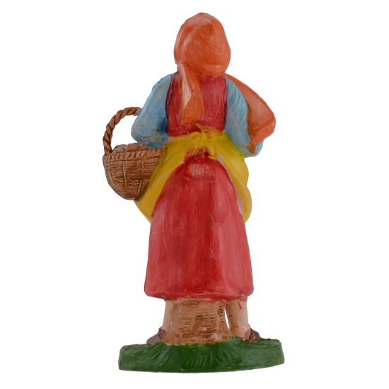 Campesina con oca y cesta de huevos serie de 10 cm en pvc