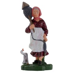 Mujer que hila serie de 10 cm en PVC Mondo Presepi