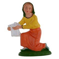 Mujer arrodillada con tela serie de 10 cm en pvc Mundo