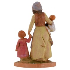 Madre con recién nacido y niña 12 cm Fontanini Mundo Pesebres 2