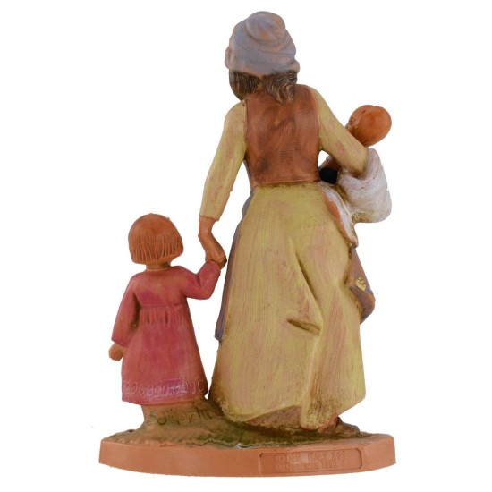 Madre con recién nacido y niña 12 cm Fontanini Mundo Pesebres