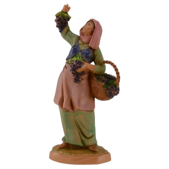 Campesina con uvas 12 cm Fontanini Mundo Pesebre