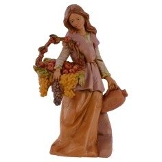 Giovane con cesto di frutta e brocca 12 cm Fontanini Mondo