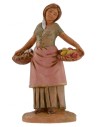 Mujer con cestas de frutas y verduras 12 cm Fontanini