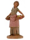 Mujer con cestas de frutas y verduras 12 cm Fontanini