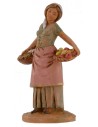 Woman with fruit baskets and vegetables 12 cm Fontanini