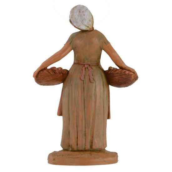 Mujer con cestas de frutas y verduras 12 cm Fontanini