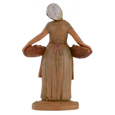 Donna con cesti di frutta e verdura 12 cm Fontanini Mondo