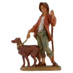 Giovane a passeggio con cane 12 cm Fontanini Mondo Presepi 2