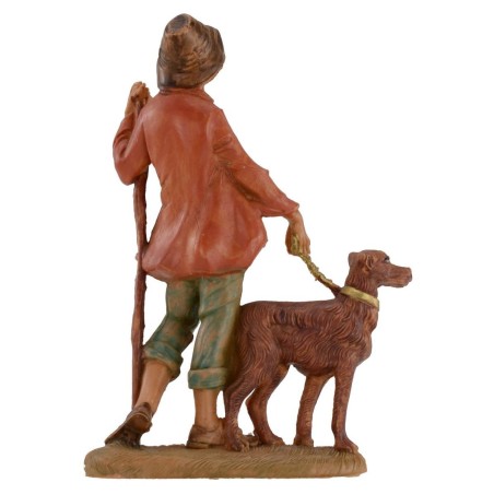 Giovane a passeggio con cane 12 cm Fontanini Mondo Presepi