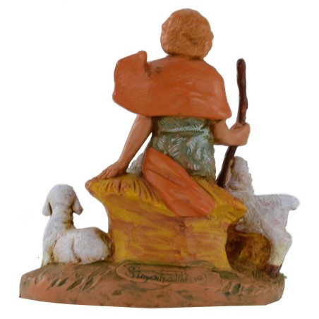 Pastor sitting with sheep 12 cm Fontanini