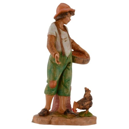 Granjero que alimenta a la gallina 12 cm Fontanini