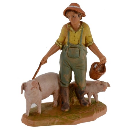 Farmer with pigs 12 cm Fontanini