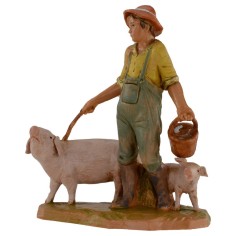 Farmer with pigs 12 cm Fontanini 2