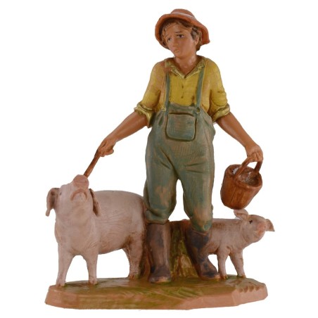 Farmer with pigs 12 cm Fontanini