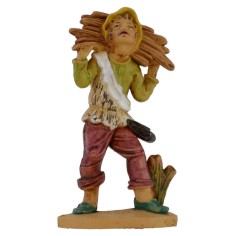 Boscaiolo con fascina di legna a spalle lux 12 cm in pvc Mondo